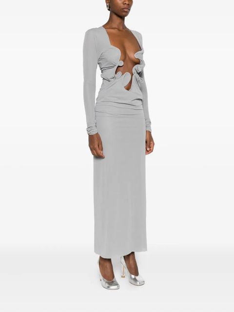 Christopher Esber long-sleeved draped dress - Grey