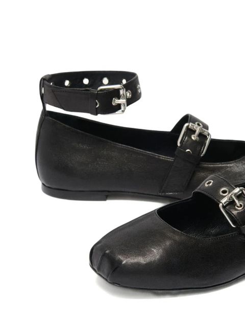 Ba&Sh Canya buckle-strap ballet flats - Black