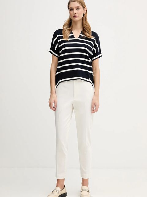 Polo Ralph Lauren spodnie damskie kolor biały szerokie high waist 211A96672