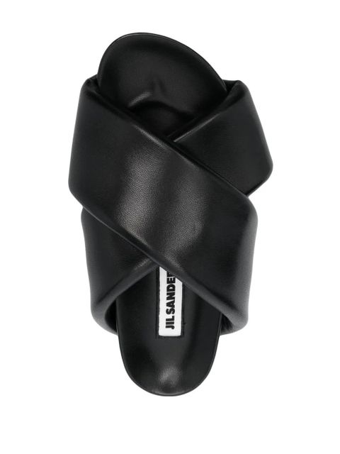 Jil Sander cross-over leather sandals - Black