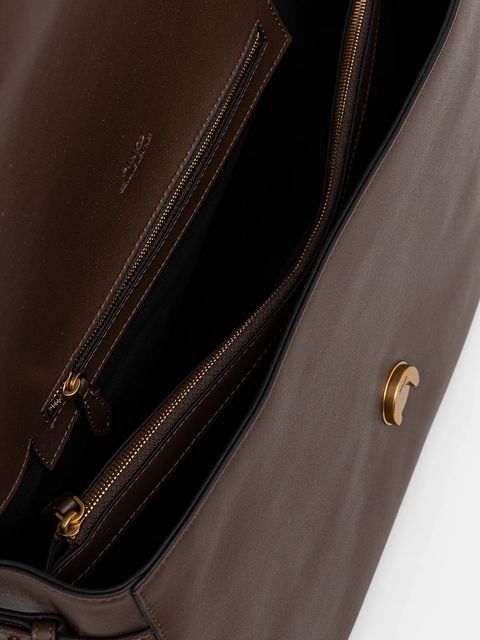 Pinko torebka skórzana kolor brązowy 105067 A0QO