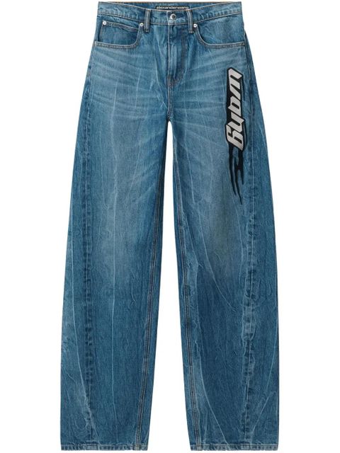 Alexander Wang logo-patch ballloon jeans - Blue - zdjęcie produktu nr 1