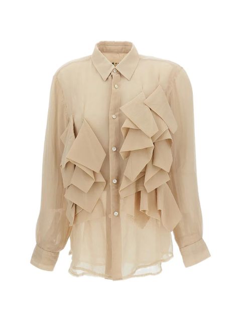 Comme Des Garçons ruffled shirt - Neutrals - zdjęcie produktu nr 1