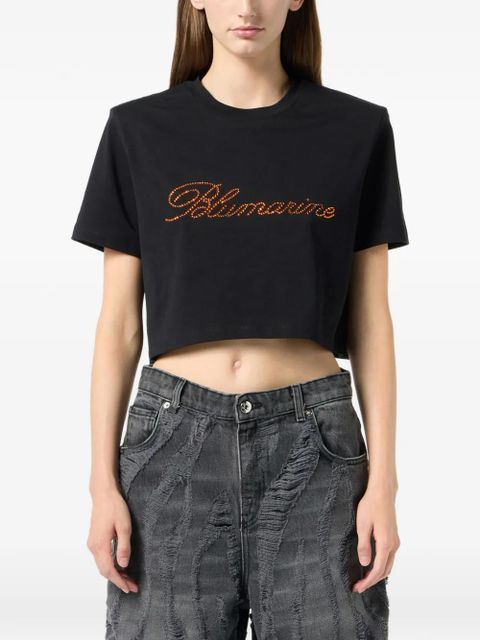 Blumarine logo-print jersey T-shirt - Black