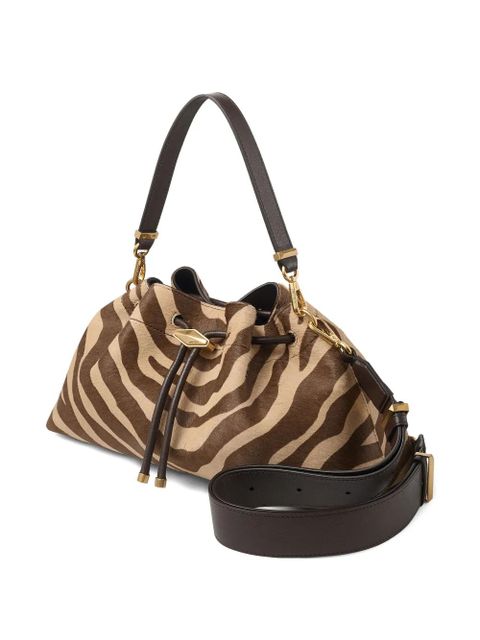 Jimmy Choo medium Cinch zebra-print shoulder bag - Brown