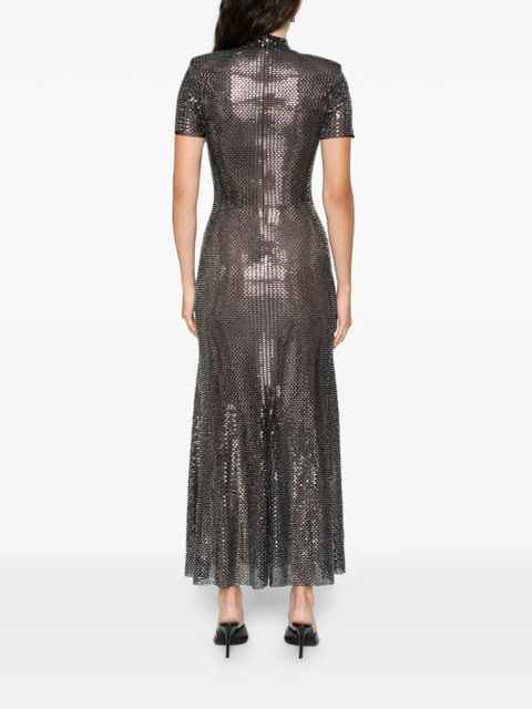 Self-Portrait embellished short-sleeve midi dress - Black