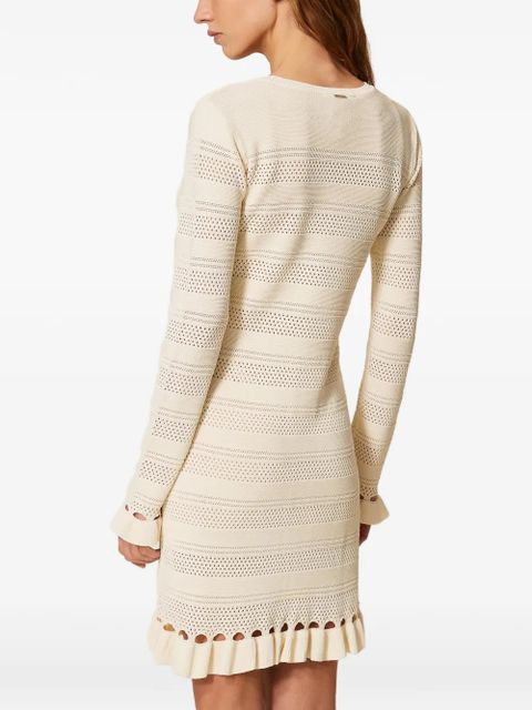 TWINSET ruffled knit dress - Neutrals