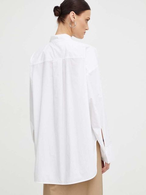 By Malene Birger koszula bawełniana damska kolor biały relaxed z kołnierzykiem klasycznym