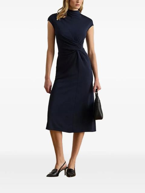 Lauren Ralph Lauren turtleneck twisted midi dress - Blue - zdjęcie produktu nr 1