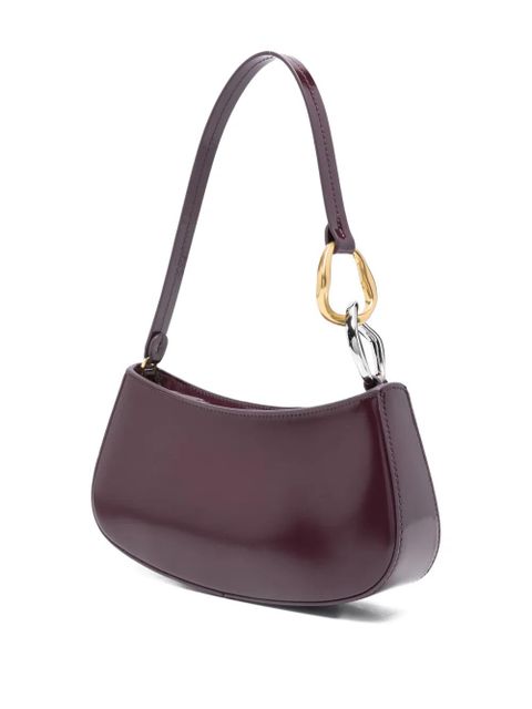 STAUD Ollie curved-handle leather shoulder bag - Purple