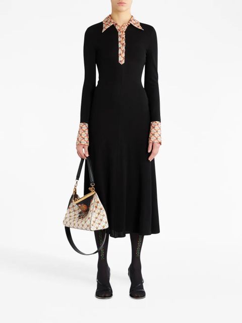 ETRO long-sleeved jersey midi dress - Black - zdjęcie produktu nr 2