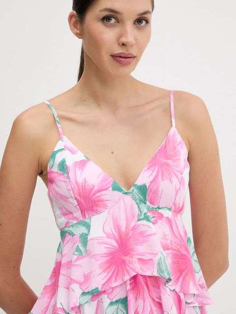 Hollister Co. sukienka kolor różowy mini rozkloszowana KI359-5239