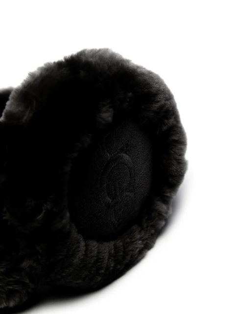 UGG logo-patch faux-fur headband - Black