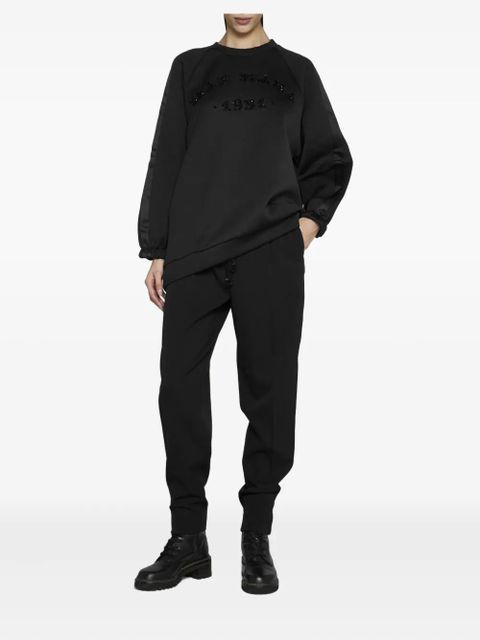 Max Mara embellished satin-panel sweatshirt - Black - zdjęcie produktu nr 2