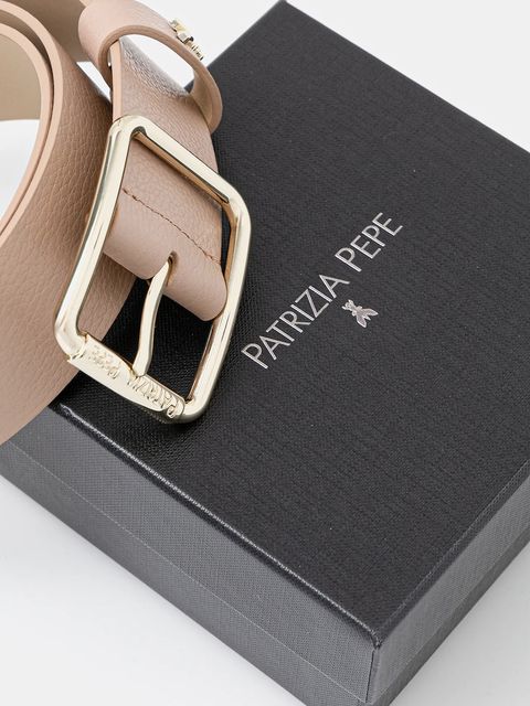 Patrizia Pepe pasek skórzany damski kolor beżowy CW6409 L001