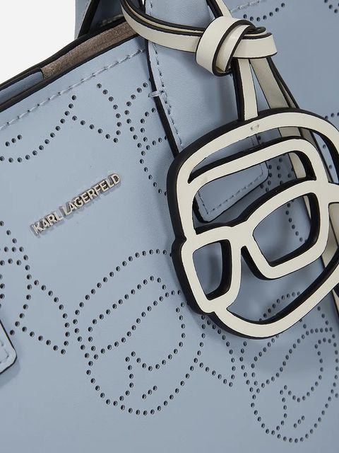 Karl Lagerfeld torebka skórzana IKON kolor niebieski A1W30491