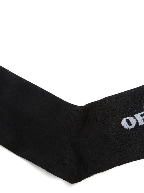 Off-White intarsia-knit logo socks - Black
