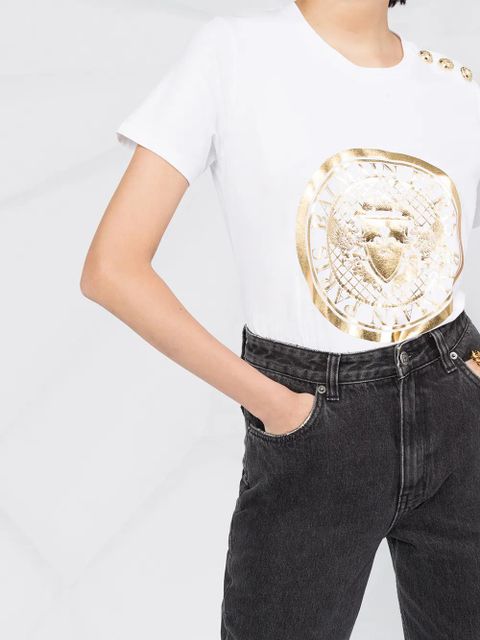 Balmain logo print T-shirt - White