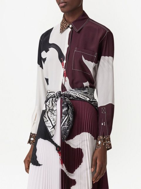 Burberry swan print monogram collar shirt - Brown - zdjęcie produktu nr 2