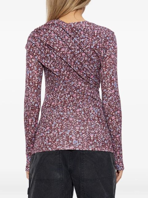 MARANT ÉTOILE draped floral-print top - Red