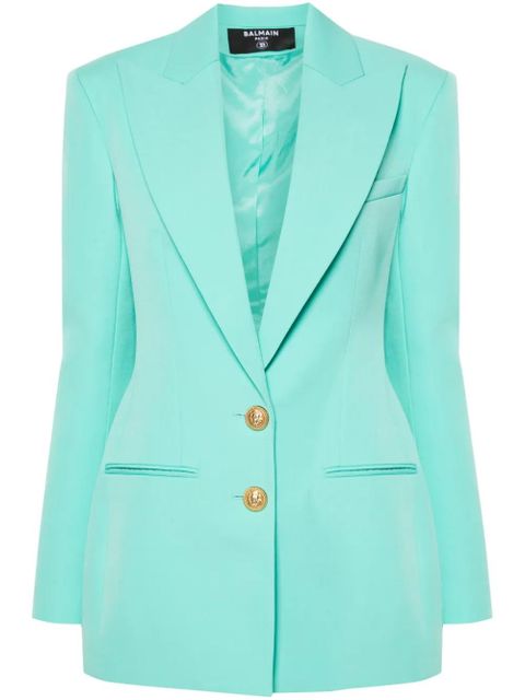 Balmain virgin wool single-breasted blazer - Blue - zdjęcie produktu nr 1