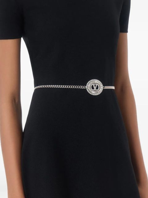 Valentino Garavani VLogo signature chain belt with crystals - Silver