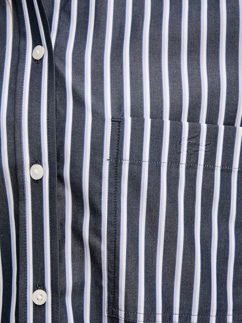 Lacoste koszula bawełniana damska kolor granatowy relaxed z kołnierzykiem klasycznym CF0215