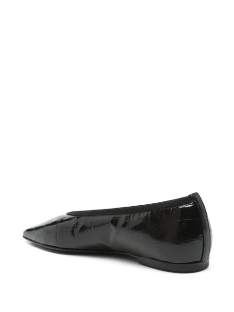 TOTEME Minimalist croco-embossed ballerinas - Black