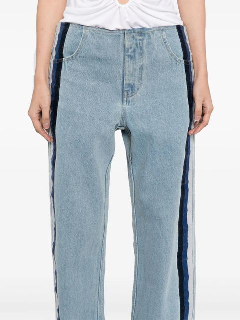 Christopher Esber streaked denim jeans - Blue