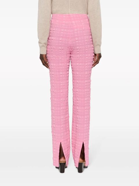 Nanushka Juna seersucker slim-fit trousers - Pink