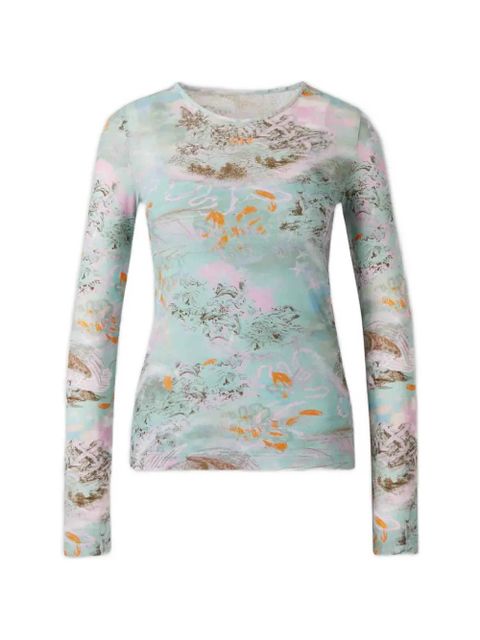 Off-White floral undershirt long-sleeves T-shirt - Blue - zdjęcie produktu nr 1