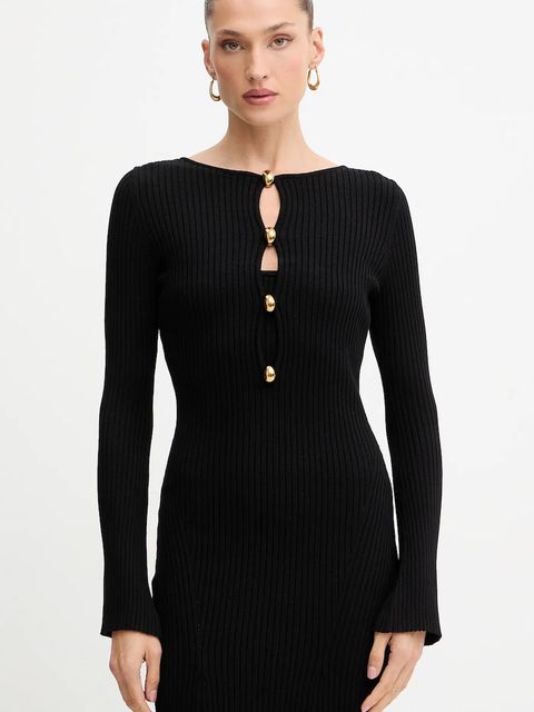 Marciano by Guess sukienka AGATHE kolor czarny maxi dopasowana 5BGK55 5891Z