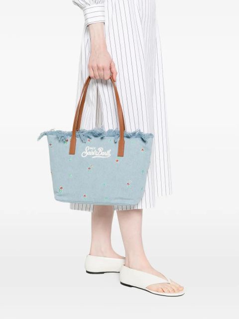MC2 Saint Barth medium City floral-embroidered tote bag - Blue - zdjęcie produktu nr 2