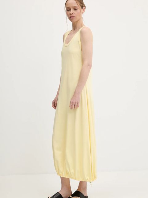 Answear.LAB sukienka kolor żółty midi prosta