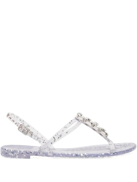 Casadei crystal-embellished flat sandals - White - zdjęcie produktu nr 1