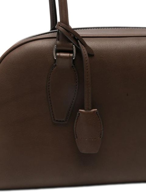 The Row E/W India leather shoulder bag - Brown