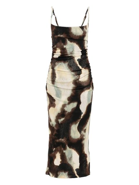 Nanushka ruched-detail midi dress - Green - zdjęcie produktu nr 1