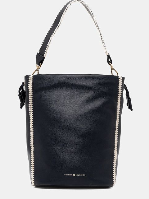 Tommy Hilfiger torebka skórzana kolor granatowy AW0AW17540 - zdjęcie produktu nr 1