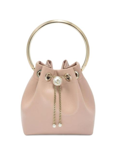 Jimmy Choo Bon Bon pearl-embellished bucket bag - Neutrals - zdjęcie produktu nr 1