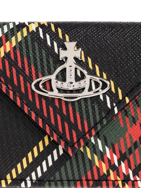 Vivienne Westwood orb-embellished plaid wallet - Black
