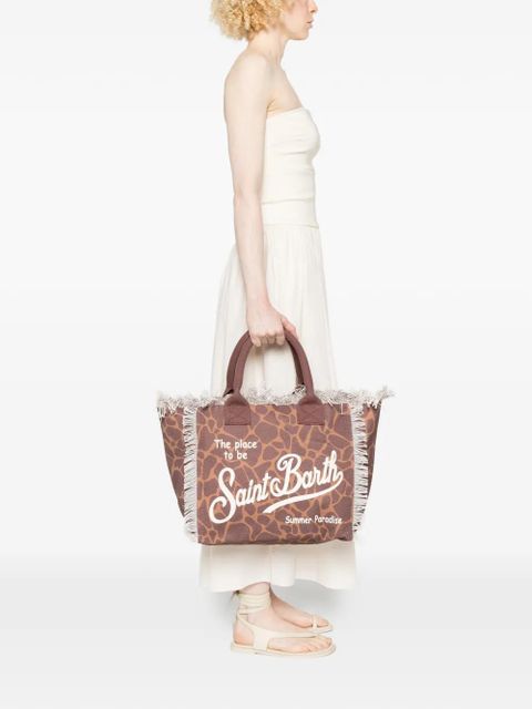 MC2 Saint Barth giraffe-print fringed tote bag - Brown - zdjęcie produktu nr 2