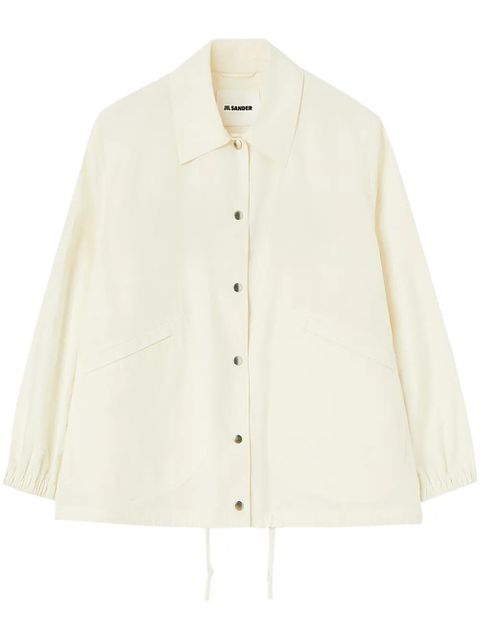 Jil Sander logo-print cotton shirt jacket - White - zdjęcie produktu nr 1