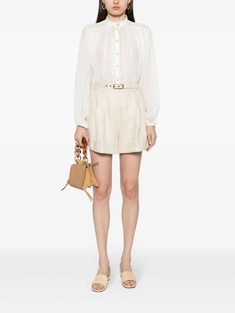 ZIMMERMANN Junie stitch-detail ramie blouse - White