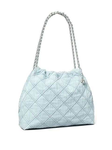Tory Burch Fleming denim hobo bag - Blue