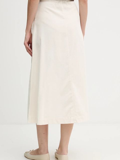 United Colors of Benetton spódnica bawełniana kolor beżowy midi rozkloszowana 494BD0058 - zdjęcie produktu nr 2