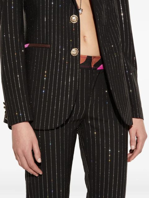 PUCCI pinstripe rhinestone blazer - Black