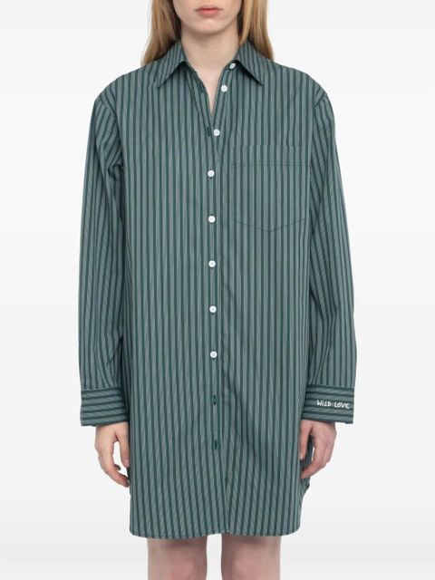 Zadig&Voltaire Rorning striped long-sleeve shirt mini dress - Green - zdjęcie produktu nr 2