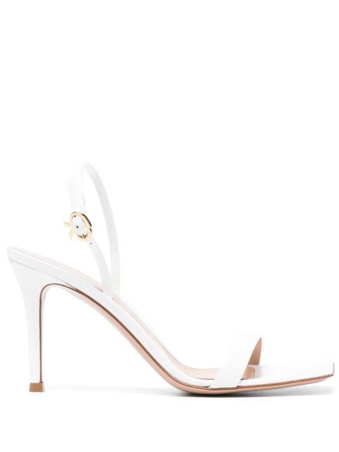 Gianvito Rossi Ribbon Stiletto 85mm leather sandals - White - zdjęcie produktu nr 1
