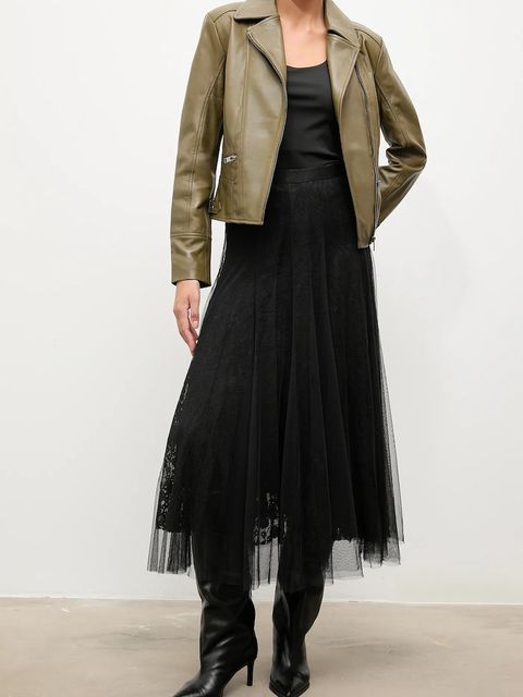 Answear.LAB spódnica kolor czarny maxi rozkloszowana