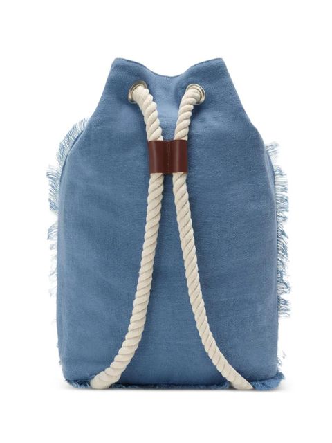 MC2 Saint Barth Boat fringed drawstring backpack - Blue